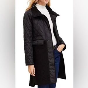 Loft Mixed Media Quilted Coat with Fleece Panels XSP